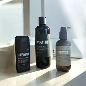 NWT Papatui Men's Deoderant 2.6oz, Body Wash 14oz, and Face Wash 8oz / The Rock